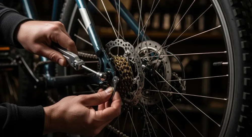 Entretien de vélo près de Louvigné-du-Désert